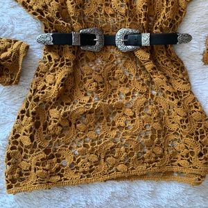 Mustard Crochet Tunic